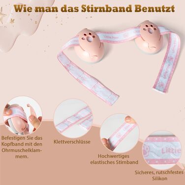 Навушники для захисту від шуму для малюків та дітей до 48 місяців - захист від шуму, регульоване антиковзне обруч, захист від пошкодження слуху, покращує сон (Рожевий)