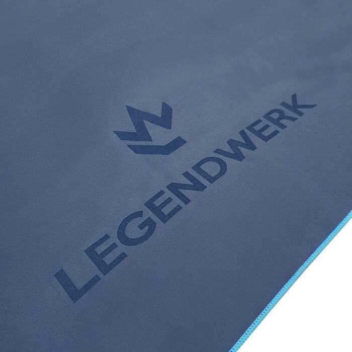 Рушник з мікрофібри Legendwerk® 160x80 см – швидковисихаючий, компактний, для подорожей, фітнесу, міста та відпочинку на природі – легкий, стильний, з сумкою та петлею для підвішування, 1 шт. (Дарк Блю)