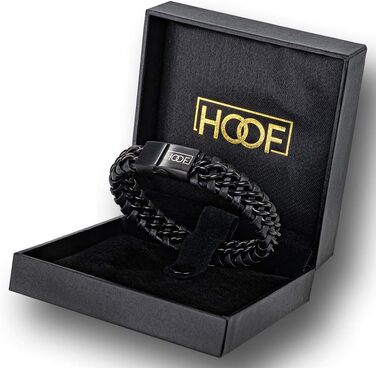 Чоловічий браслет з екошкіри та нержавіючої сталі, плетіння, стилі Рокер, Байкер, Вікінг, Готика, Панк. Чорний, 24 см.