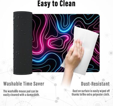 Ігрова мишка Pad Ovenbird з картою, великий XL, 80 x 30 см, чорний