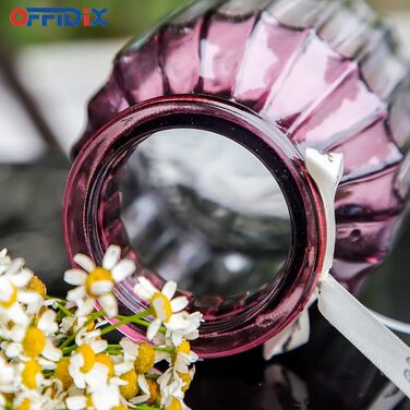 Скляна ваза OFFIDIX з градієнтом кольору, багатокольорова, геометричний фацет, для квітів, декору, вечірок, офісу та дому