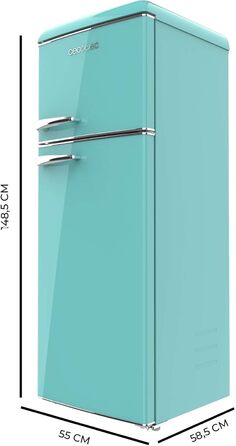 Холодильник Cecotec Bolero CoolMarket 2D Origin 86 Green - Ретро, 86 л, E, висота 89.3 см, ширина 48.7 см