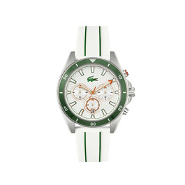 Годинник чоловічий Lacoste Mainsail Chronograph Quartz з білим силіконовим браслетом