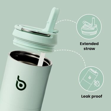 BOTTLE BOTTLE Insulated Stainless Steel Water Bottle 750 ml with Straw, Lid & Handle – Leak-Proof, BPA-Free, Double-Walled – Ideal Water Bottle for Sports, Travel & Fitness (Green)