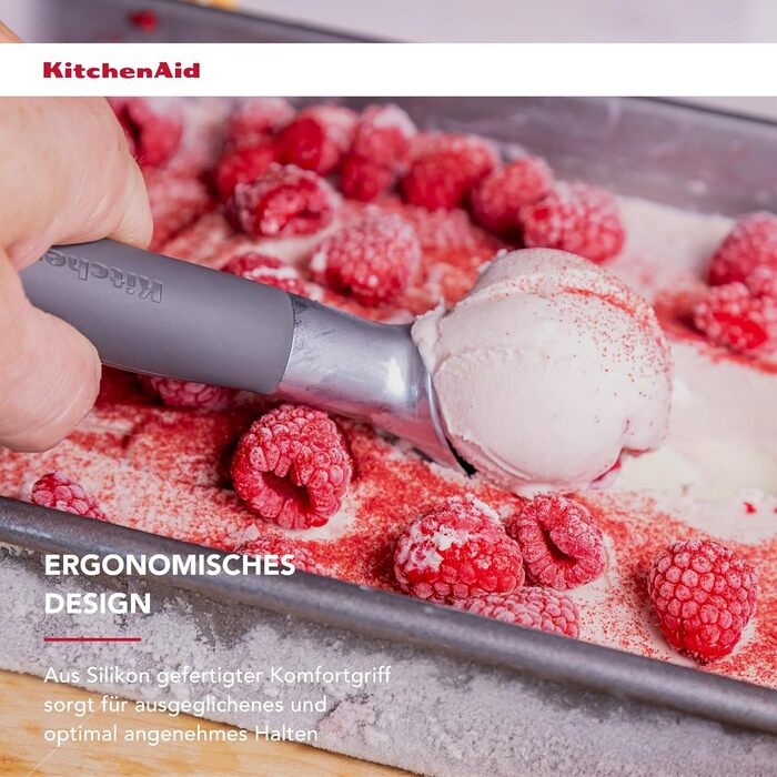 Прес для часнику KitchenAid Softgrip сірий (вугільний), з дерев'яною ручкою