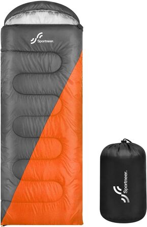 Сплячий мішок Outdoor Sportneer для кемпінгу: 3-4 сезонний, ультралегкий, 220x75 см, для дорослих