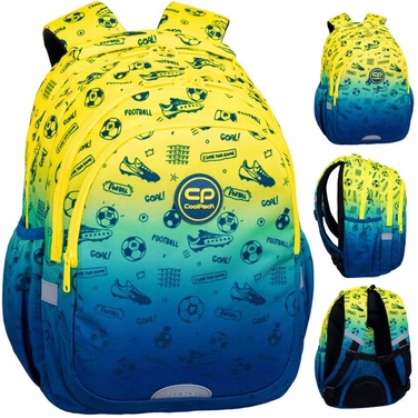 Шкільний рюкзак CoolPack багатокомパートментний, синій з жовтими акцентами, 21 л