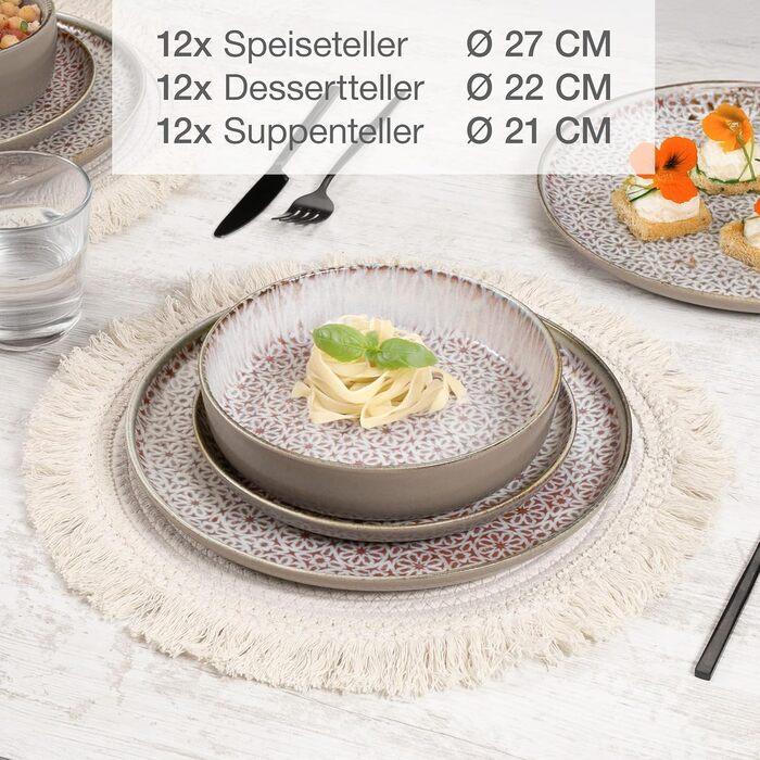 Набір кавових чашок Moritz & Moritz ALHAMBRA (6 шт.) 380 мл - преміум фарфор, стильний дизайн, з ручкою. Підходять для кави, чаю, капучино.