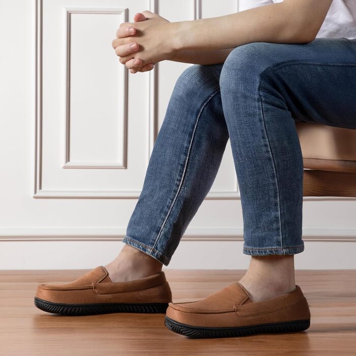 Чоловічі домашні тапочки RockDove Alexander з дихаючим фетровим підкладкою та неслизькою підошвою з піни EVA, 43 EU, Коричневий