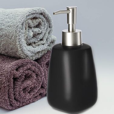 Дозатор мила KADAX з помпою, керамічний дозатор для мила, мийна станція для кухні та ванної кімнати (Чорний)