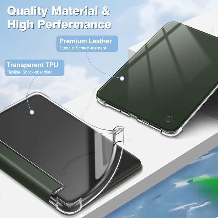 Чохол Fintie для Kindle 6 (11-го покоління) 2024/2022, прозорий TPU з авто-сном/пробудженням, для Kindle Basic 2024, колір агави (Alpingrün)