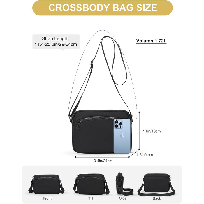 Чоловіча та жіноча поясна сумка Bauchtasche SZSYCN для спорту та активного відпочинку (чорна)