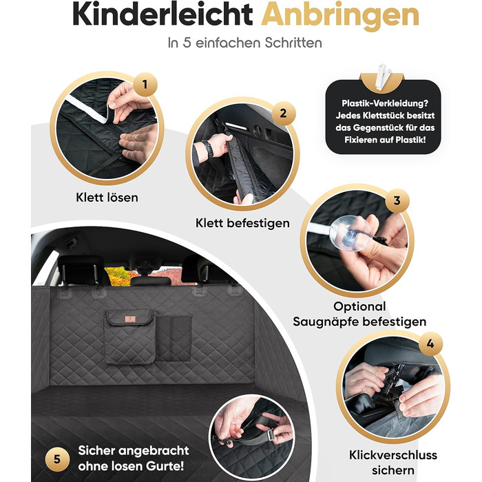 Захист для багажника авто для собак HELDENWERK: стежканий, з захистом бокових стінок та краю багажника, водовідштовхувальний та стійкий до подряпин. Універсальний килимок для багажника для собак