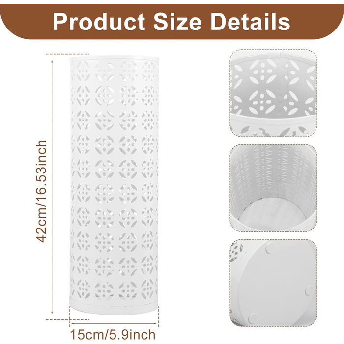 Металева підставка для парасоль та тростей Rain Collection, 15x15x42 см