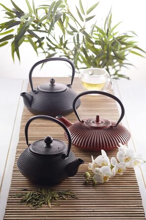 Каструля для чаю La Cafetière японського стилю з чавуну, 600 мл, з ситом для чаю, на 3 чашки (червона)
