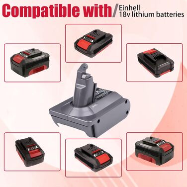 Адаптер для акумулятора Makita 18V до Dyson V7/8: перетворювач акумулятора для пилососів Dyson V7/8 Animal, Absolute, Motorhead Pro (сумісний з Einhell)