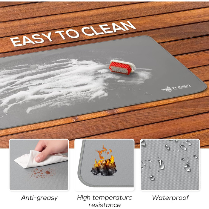 FLASLD Deck Grill Mat - 91x124cm - Washable & Grease-Proof - Protects Decks & Patios