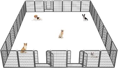 Металевий вольєр для собак на вулицю, 81,3 см, міцний загін з дверима, для середніх та маленьких собак, портативний, 30 панелей, 101,6 x 68,6 см