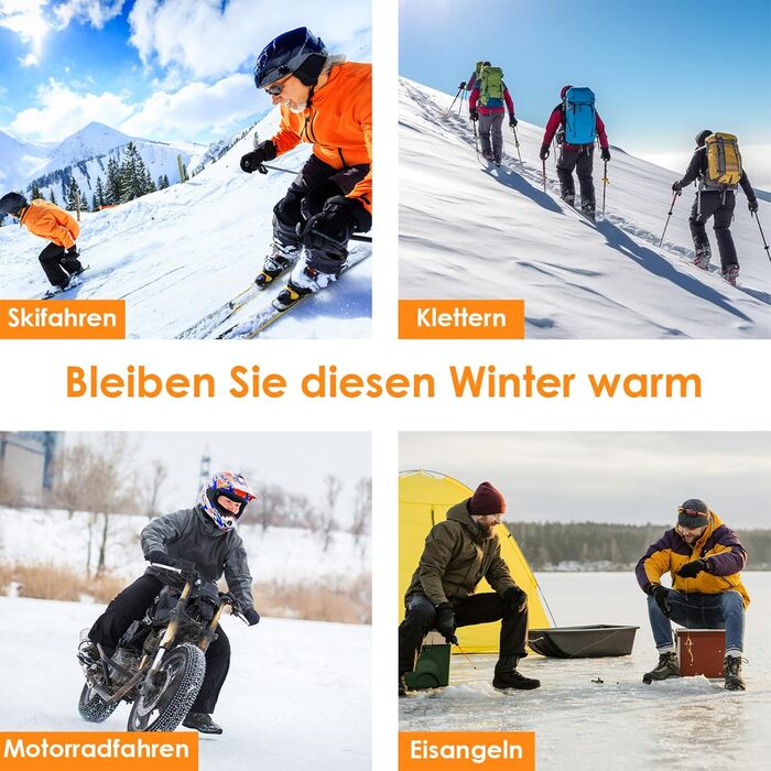 Нагріваючі рукавички Minthouz W13 з акумулятором 5V 5000mAh для чоловіків та жінок, з підтримкою сенсорного екрану та водонепроникним дизайном, для активного відпочинку