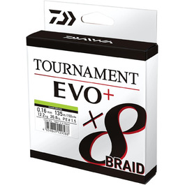 Плетена риболовна волосінь Daiwa Tournament x8 EVO+, 135 м, жовто-зелена