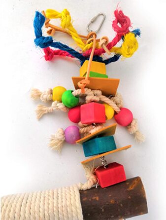 Bird Toy, Bird Toy for Birds, Parrots, Swing, Natural Wood Chew Toy, Hanging, Bird Toy Wooden Bell, Bird Swing, Chewing Accessories, Colorful Wooden Ferris Wheel