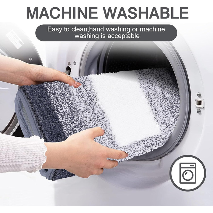 Enyhom Super Soft Microfiber Bath Mat - Non-Slip, Absorbent, Machine Washable, Dark Grey, 60x90cm