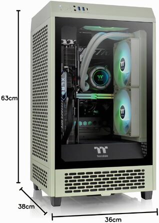 Корпус для ПК Thermaltake The Tower 200 Matcha Green (м'ятно-зелений), Mini-ITX