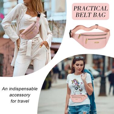 Гірчатка поясна водонепроникна для жінок та чоловіків, сумка через плече, поясна сумка, білий (рожевий)
