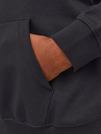 Чоловічий худі Jack & Jones Jjestar Jj Sweat Hood Noos Pls, чорний, великий розмір 6XL (Turbulence)