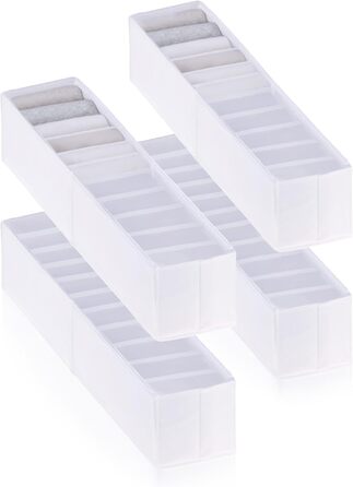 ROW&LINE® – Organizer Set – 11 extra tall compartments for underwear, bras & clothing – organization system for changing tables – durable & washable for any closet & drawer – white – Size: 4x S (White: 4x Xs)