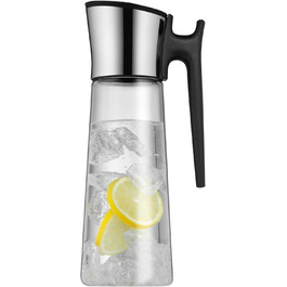 WMF Basic Water Carafe with Handle 1.5 Liter, Glass Carafe with Lid 1.5 l, Silicone Lid, Close-up Closure
