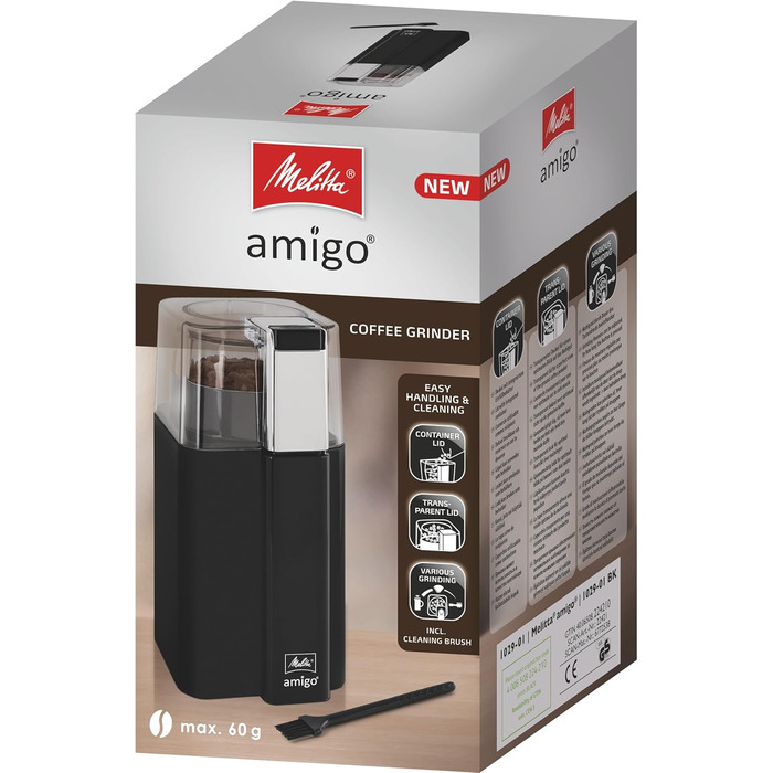 Кавомолка Melitta Amigo, чорна, електрична, для дому