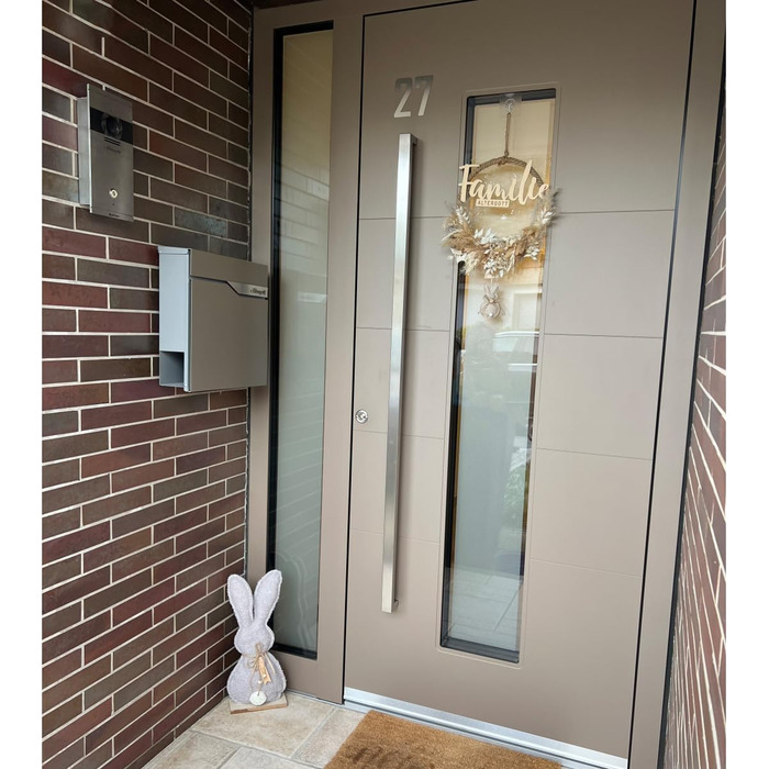 Поштова скринька Metzler антрацит з газетницею та табличкою для імені, RAL 7016, вулична, настінна, металева, стійка до корозії та погодних умов, сучасний дизайн 37x37x10.5 см