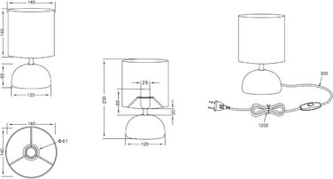 Торшер Reality Leuchten Luci R50351035: керамічний цоколь, тканинний абажур бежевого кольору, патрон E14