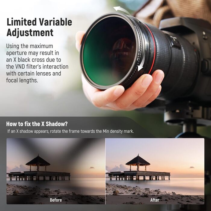 NEEWER Фільтр ND Variabler 67mm ND2-ND400, Градуйований ND-фільтр з HD склом та алюмінієвою рамкою
