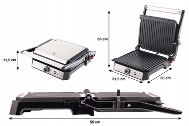 Електричний гриль-тостер розкладний Eldom GK200, 2000 Вт