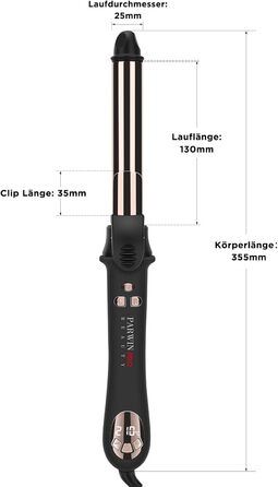 Автоматичний локон PARWIN PRO BEAUTY 25mm з нано-титановим покриттям, LCD дисплеєм, 120-210°C
