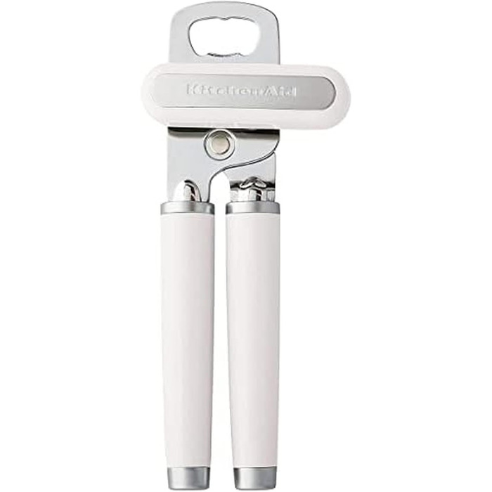 KitchenAid KE199OHWHA Класичний багатофункціональний відкривач банок/пляшок, пластик, нержавіюча сталь, білий