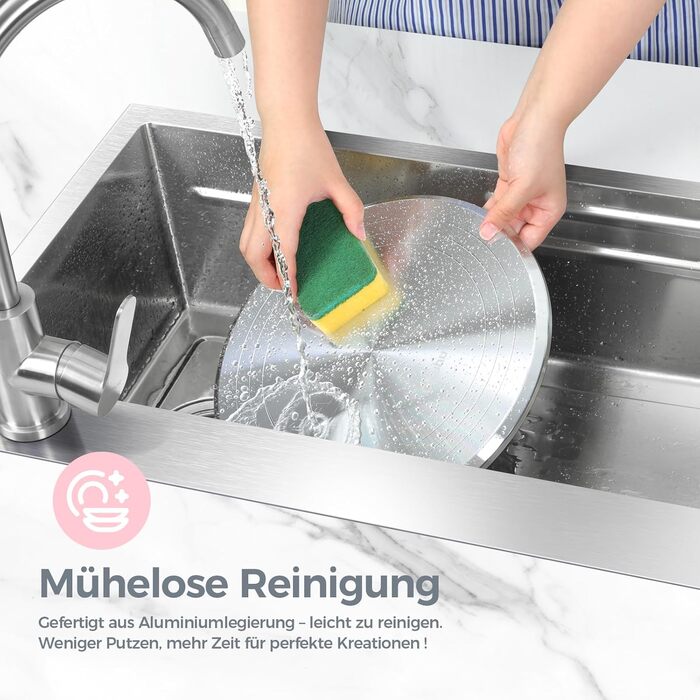 Ohuhu Поворотна платформа для тортів, 30 см, з лопатками та скребками, рожева | Для декорування та випікання