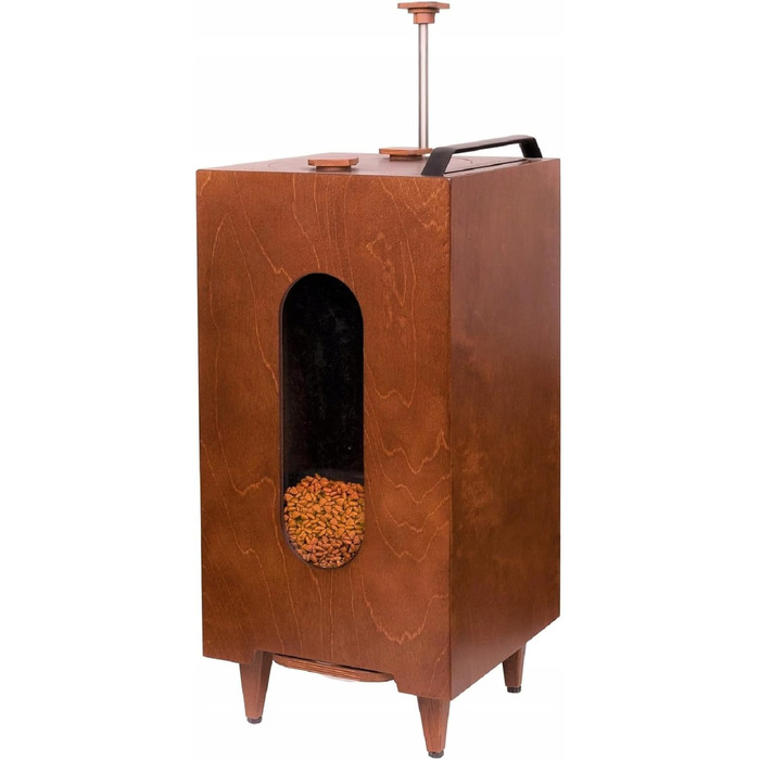 Автоматичний годівниця для котів та собак QLS, 20л, з мискою, 60 x 30 x 30 см, коричнева