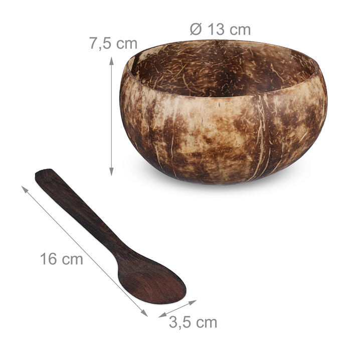 Relaxdays Coconut Shell Set of 2