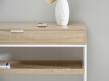Консольний столик Mebel-Partner, білий / дуб сонома матовий, 110 x 76,5 x 35 см