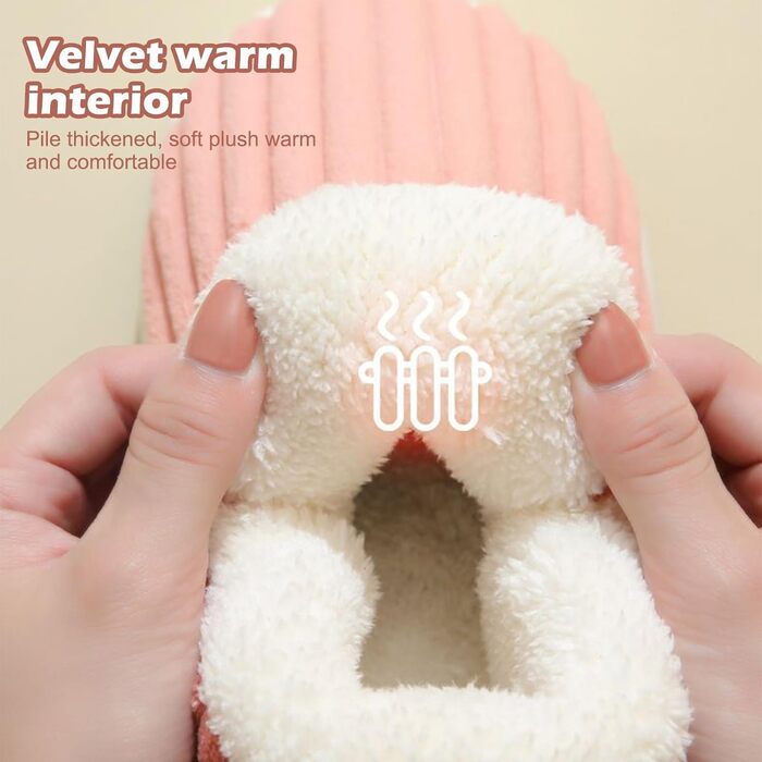 М'які домашні тапочки для жінок на зиму, теплі, закриті, унісекс, неслизькі, з товстою підошвою, модель 