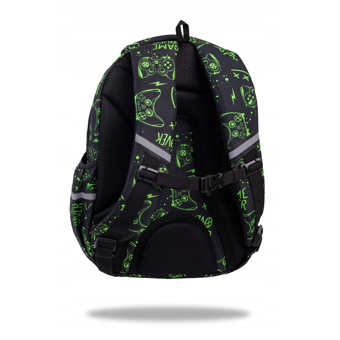 Багатовідсіковий шкільний рюкзак CoolPack, чорний з зеленим, 21 л