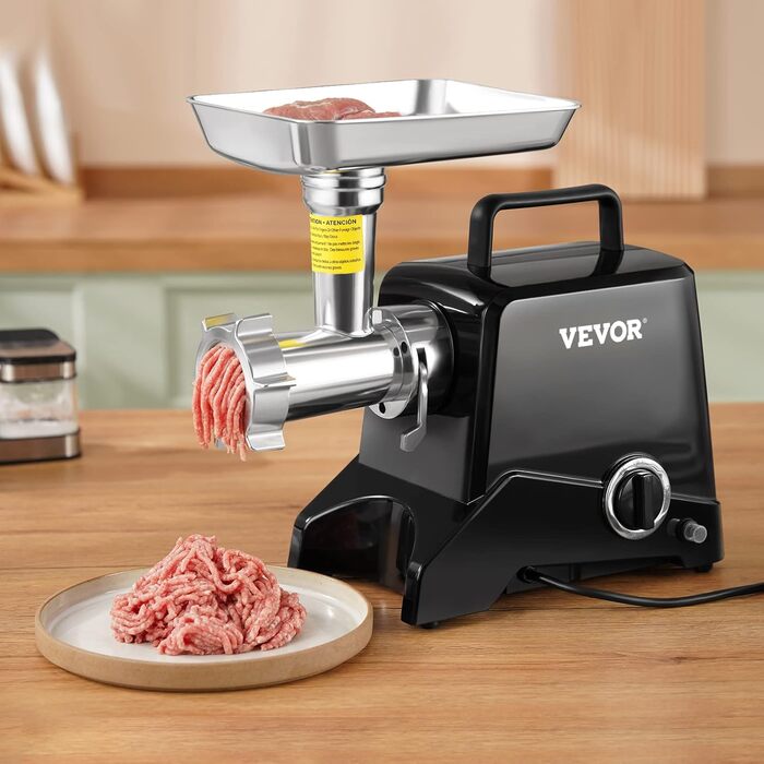 VEVOR 1100W Electric Meat Grinder - Stainless Steel, 250kg/hr - Commercial Meat Processing Machine for Restaurant, Butcher Shop, Supermarket