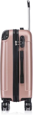 Чемодан-тележка Flexot® Flex-2045 для ручної поклажі (16 кольорів) з подвійними колесами, жорсткий корпус (M, Рожеве золото)
