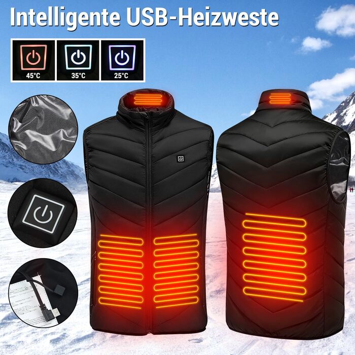 Степова жилетка Weste Daunenweste чорного кольору, розмір XXL