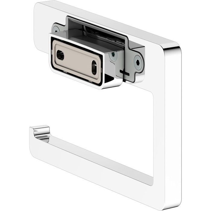 Metal toilet paper holder, high-gloss chrome finish, open design, toilet roll holder for bathrooms and guest toilets, Moll
