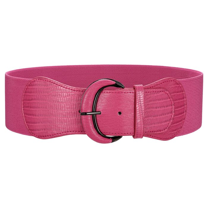 Жіночий широкий еластичний пояс WERFORU для суконь та костюмів (рожевий, розмір M, талія 58-66 см)