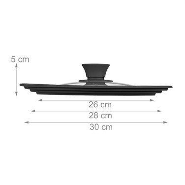 Relaxdays 26-30 cm Pot Lid with Silicone Edge